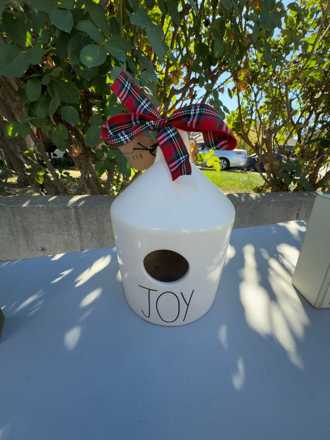 Rae Dunn Joy Birdhouse White Ceramic