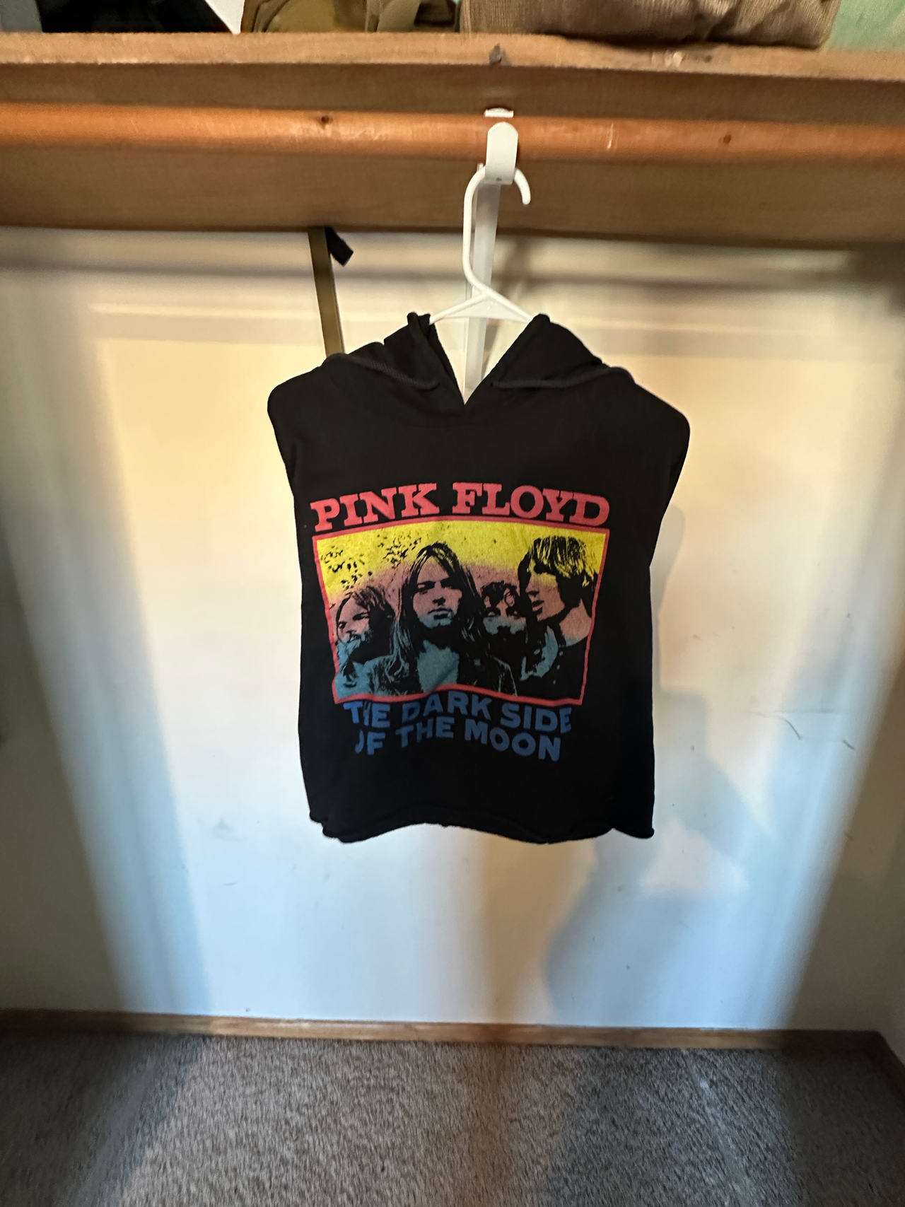Pink Floyd The Dark Side of the Moon Crop Hoodie Sweatshirt Women's XXLarge
