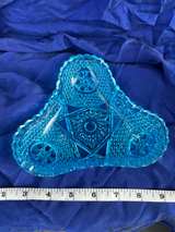 Blue Pressed Glass Relish Dish - Image 3