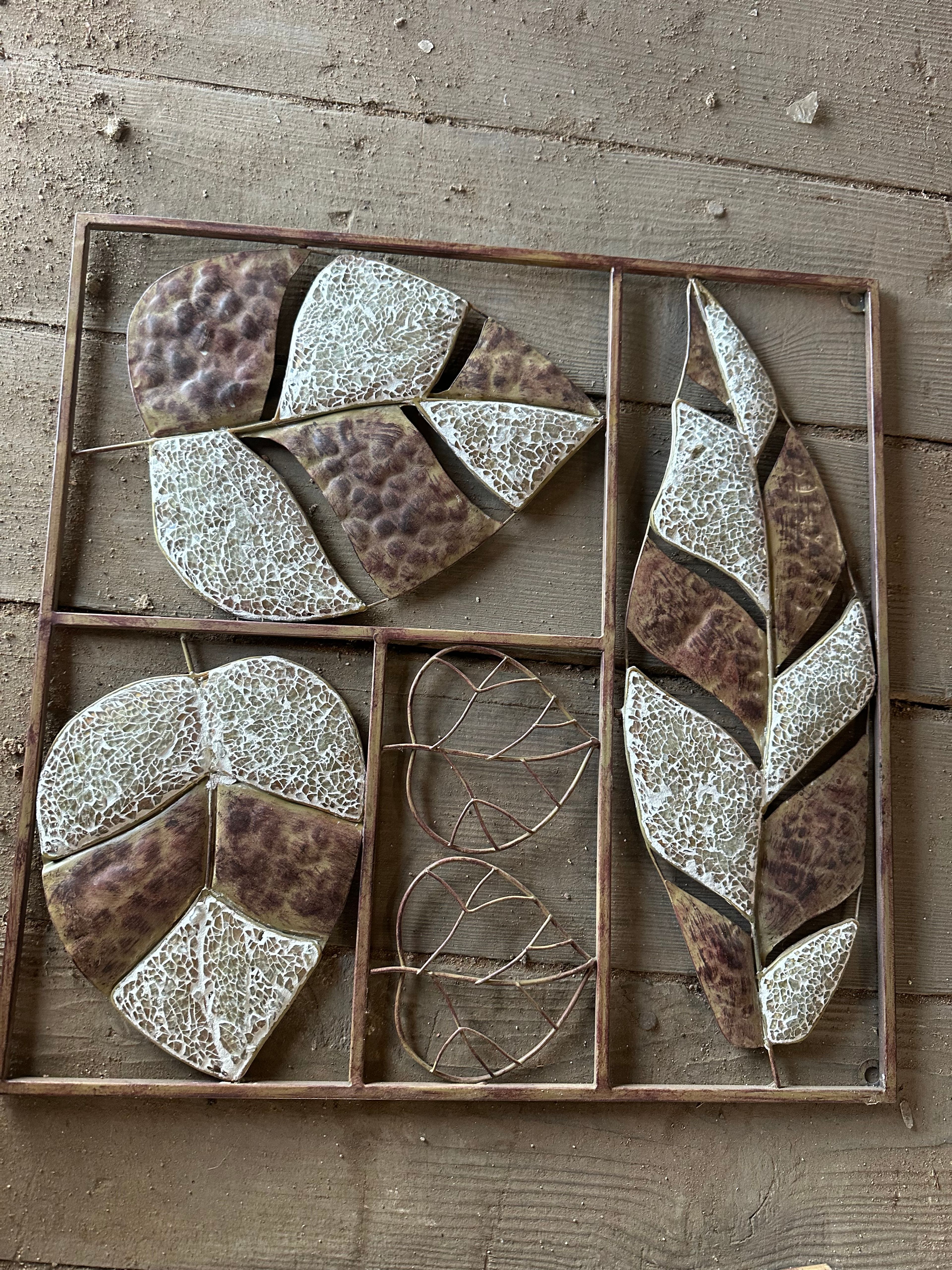 Rustic Metal Leaf Wall Art Panels - Image 5