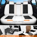 UNIVERSAL TRUCKS SUV  Black White Car Seat Covers Full Set LEATHER  VINYL - Image 8