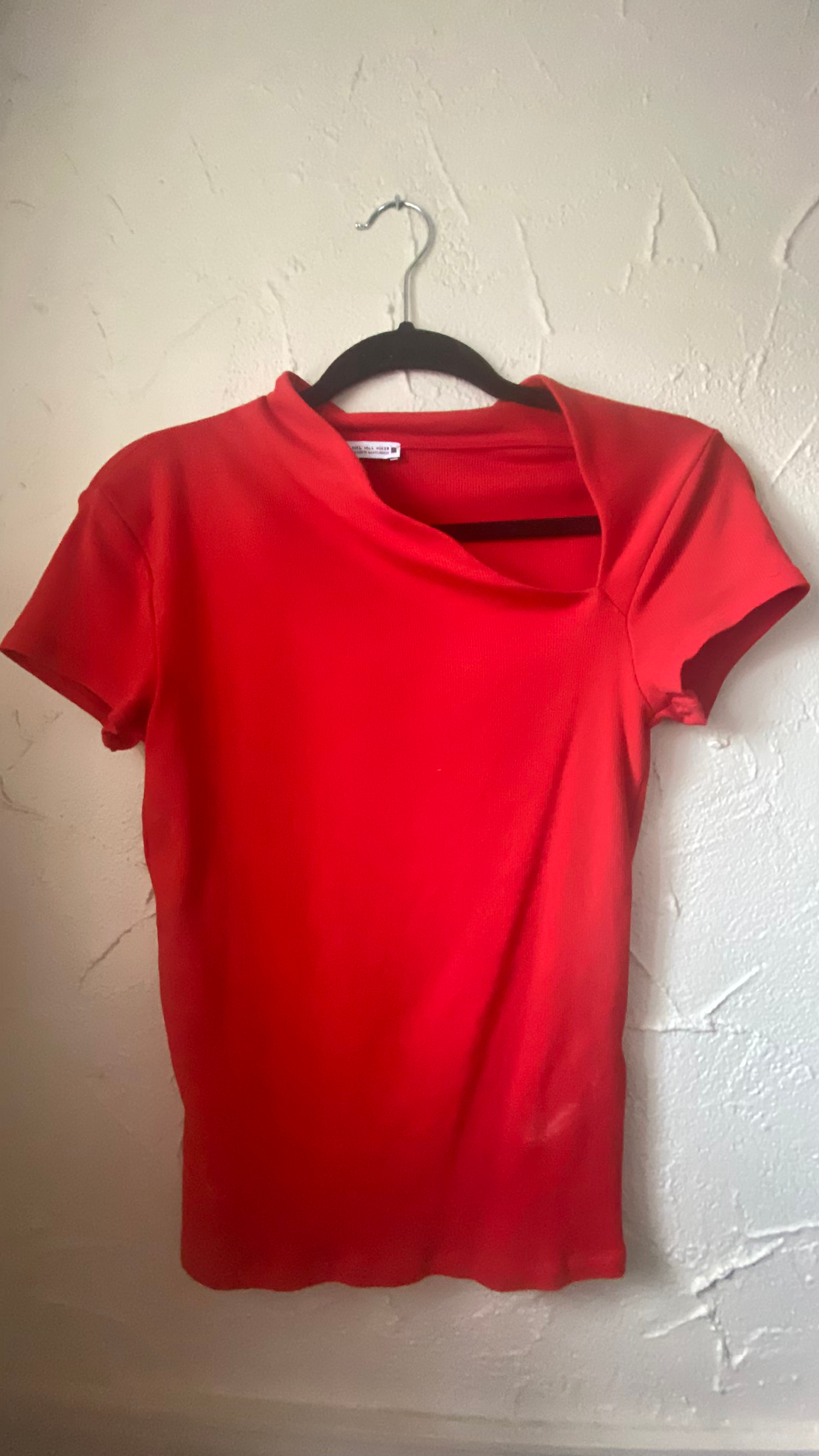 Zara Red Short Sleeve Top - Image 3