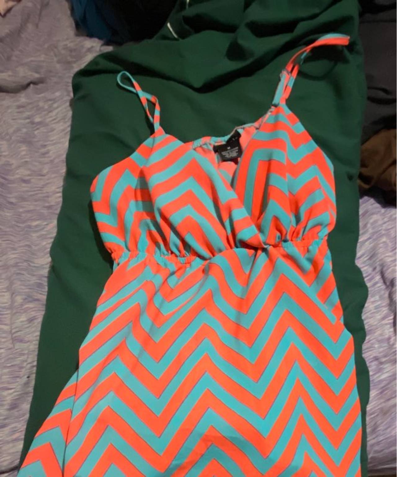 Chevron Print Sleeveless Padded Top