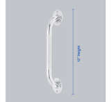 Medline Knurled Chrome 12” Grab Bar for Shower & Bathtub, Independence & Ease - Image 2