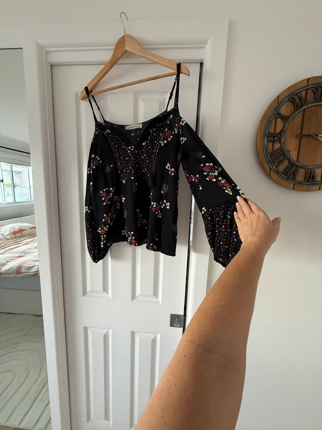 boho floral off-shoulder blouse