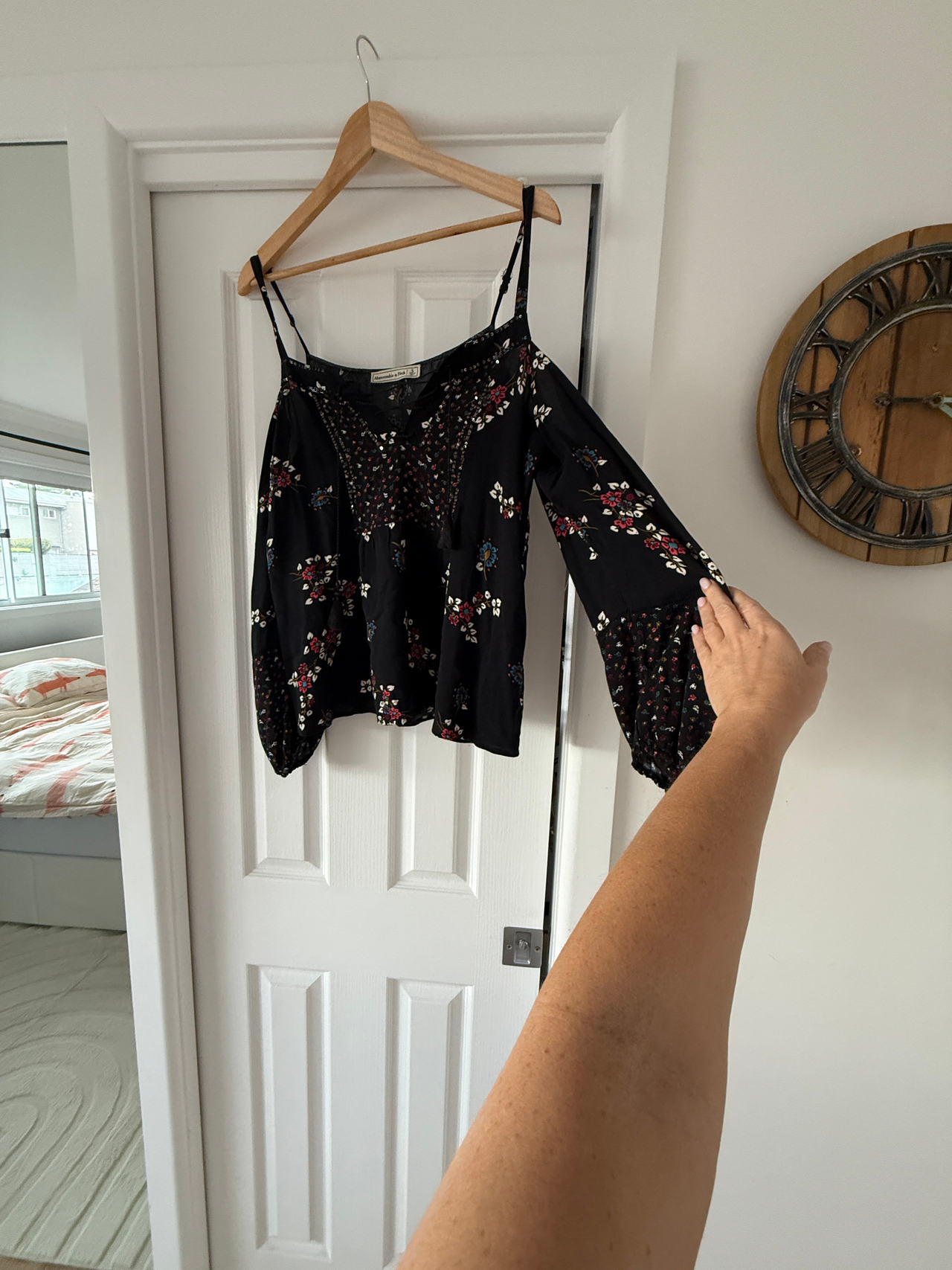 boho floral off-shoulder blouse