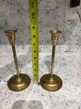 Vintage Brass Taper Candle Holders Pair - Image 2