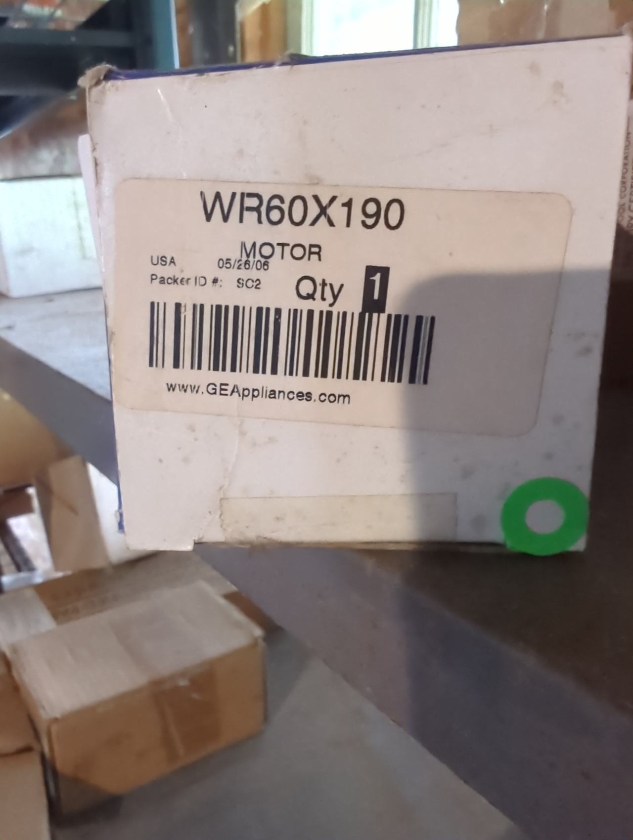 GE WR60X190 Refrigerator Evaporator Fan Motor