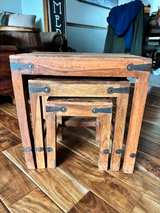 Rustic Sheesham Nesting Tables set of 3 - Image 3