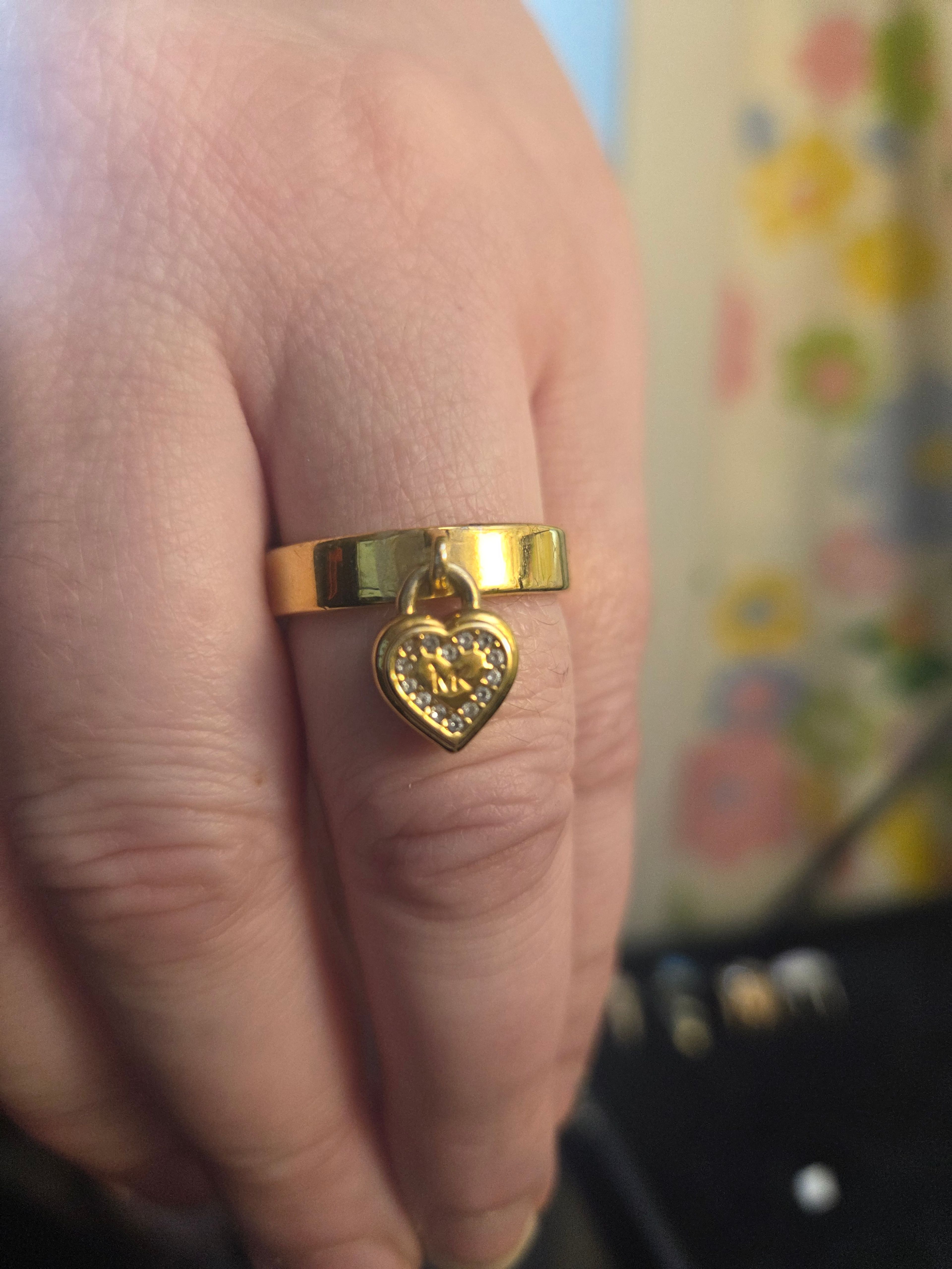 Michael Kors Gold-Tone Heart Charm Ring size 9 - Image 2