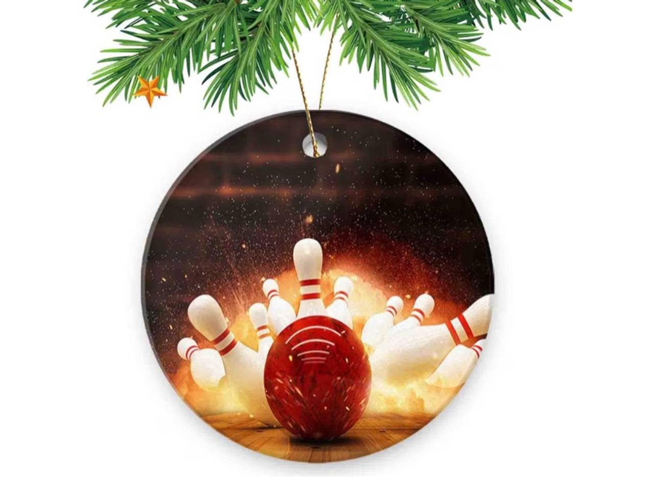 Collectible Christmas Tree Ornaments 3 Inch Pedent,Bowling, for Family