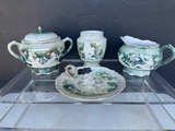 Vintage Iridescent Lusterware Tea Set with Neo-Classical Relief - Image 1