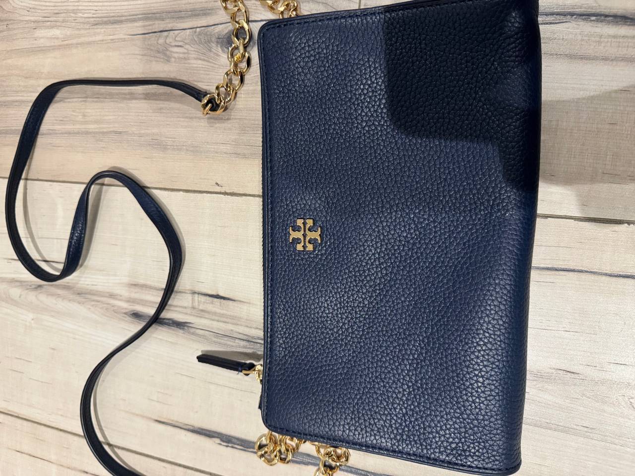 Navy blue Tory Burch Carter Slim Crossbody Bag