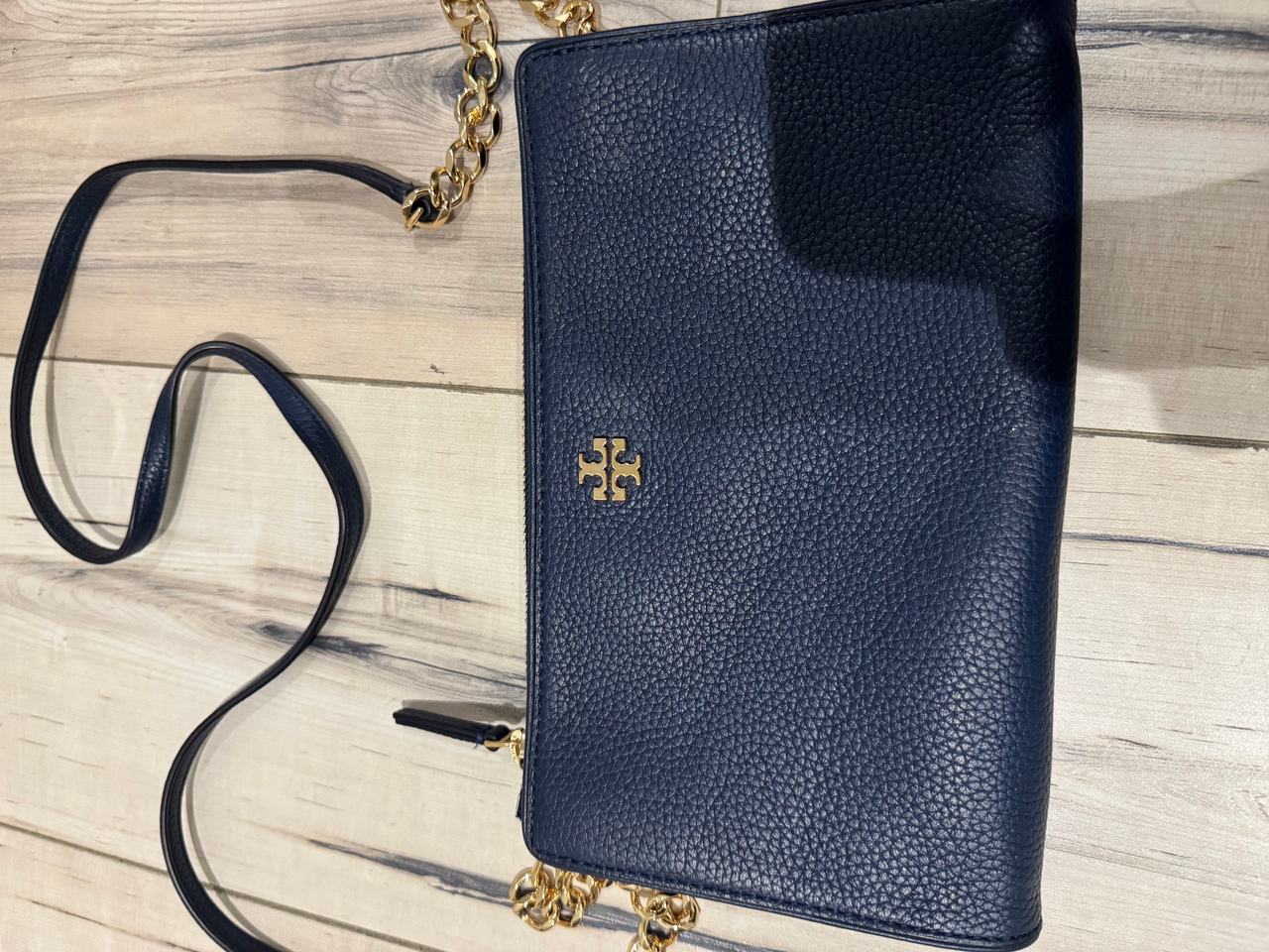 Navy blue Tory Burch Carter Slim Crossbody Bag