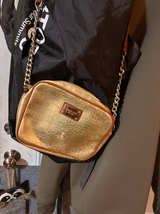 Michael Kors Jet Set Gold Croc Embossed Crossbody Bag - Image 2