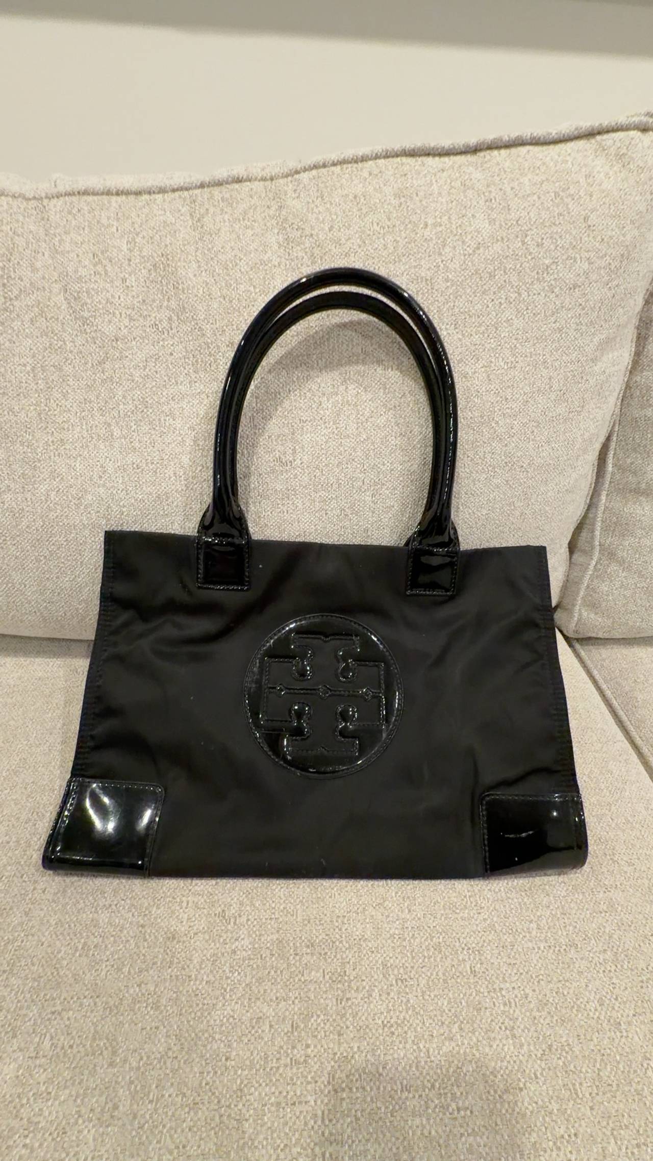 Tory Burch Ella Tote Black Nylon
