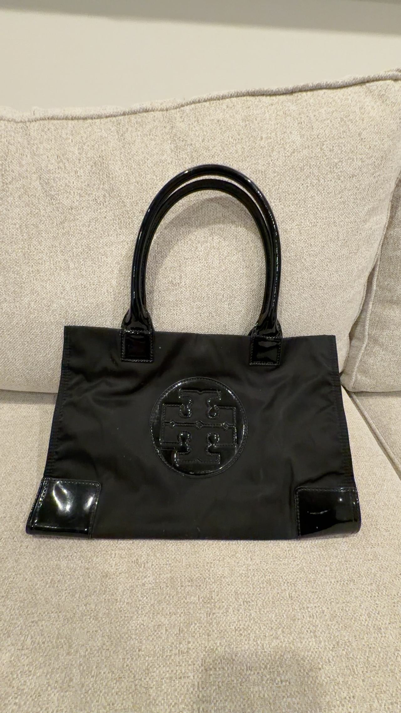 Tory Burch Ella Tote Black Nylon