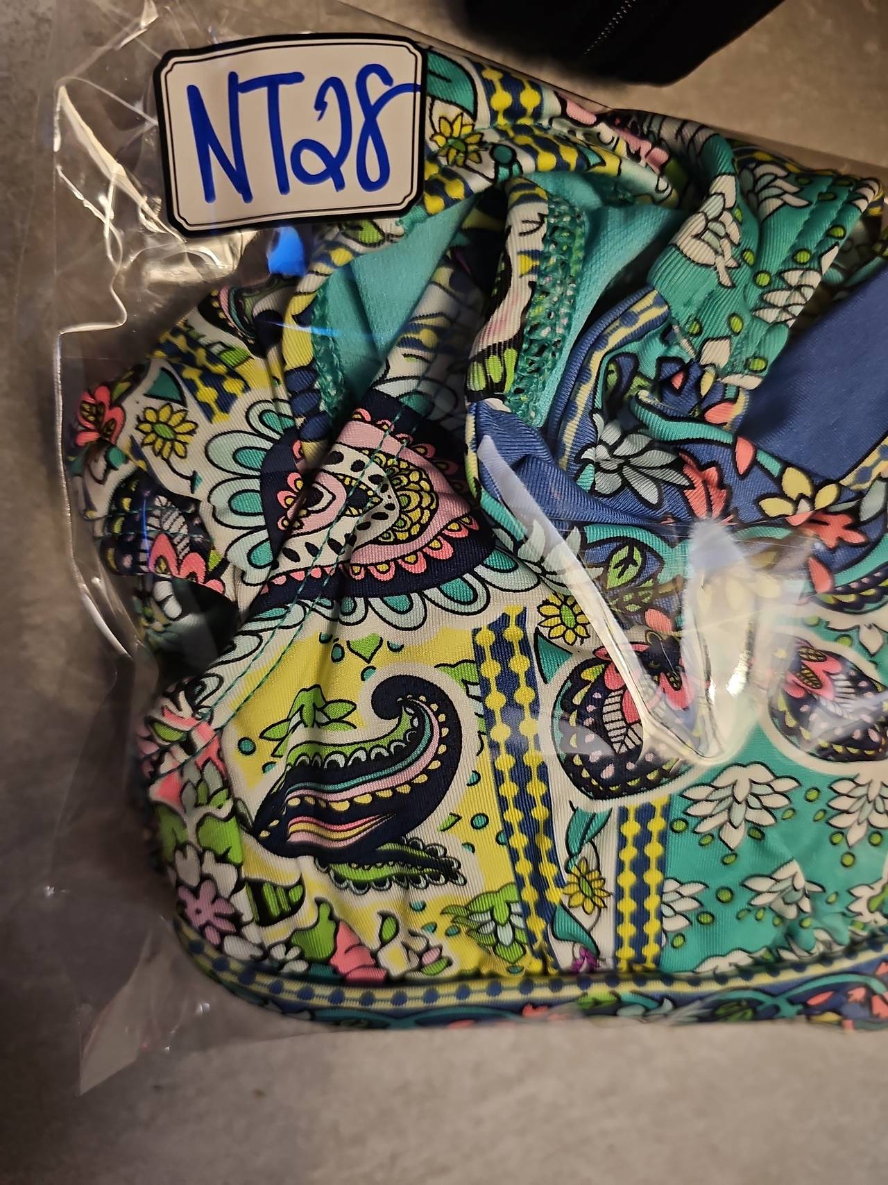 Cremieux Paisley Halter Full Coverage One-Piece Swimsuit Sz S  #NT28
