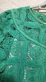 Tahari Green Geometric Lace Dress large - Image 3