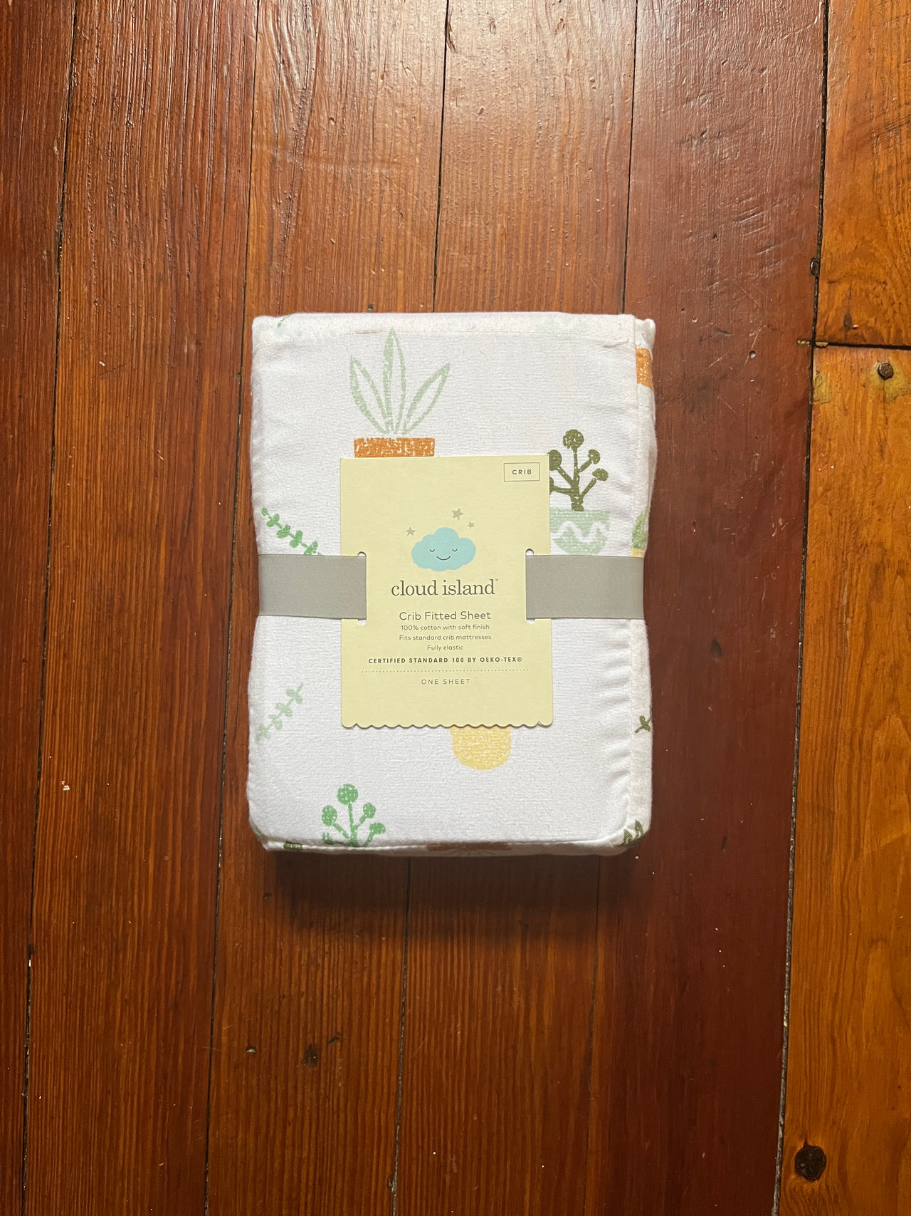 Cloud Island Crib Fitted Sheet - Potted Plants