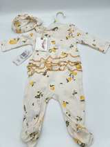 Jessica Simpson Baby Girl Yellow Footed Pajama 0-3 months - Image 2