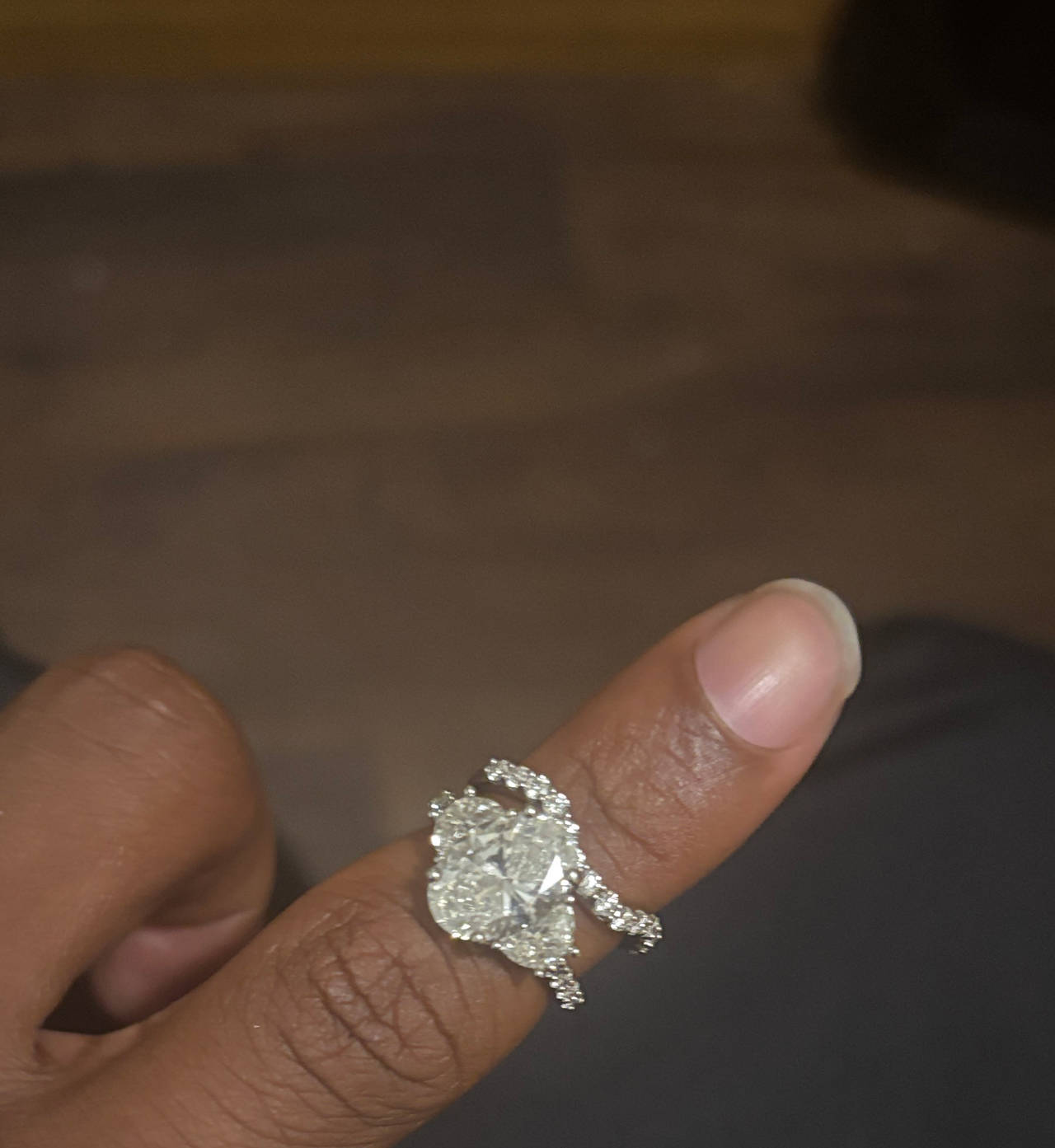 Radiant Cut Diamond Engagement Ring with Pave Band Set