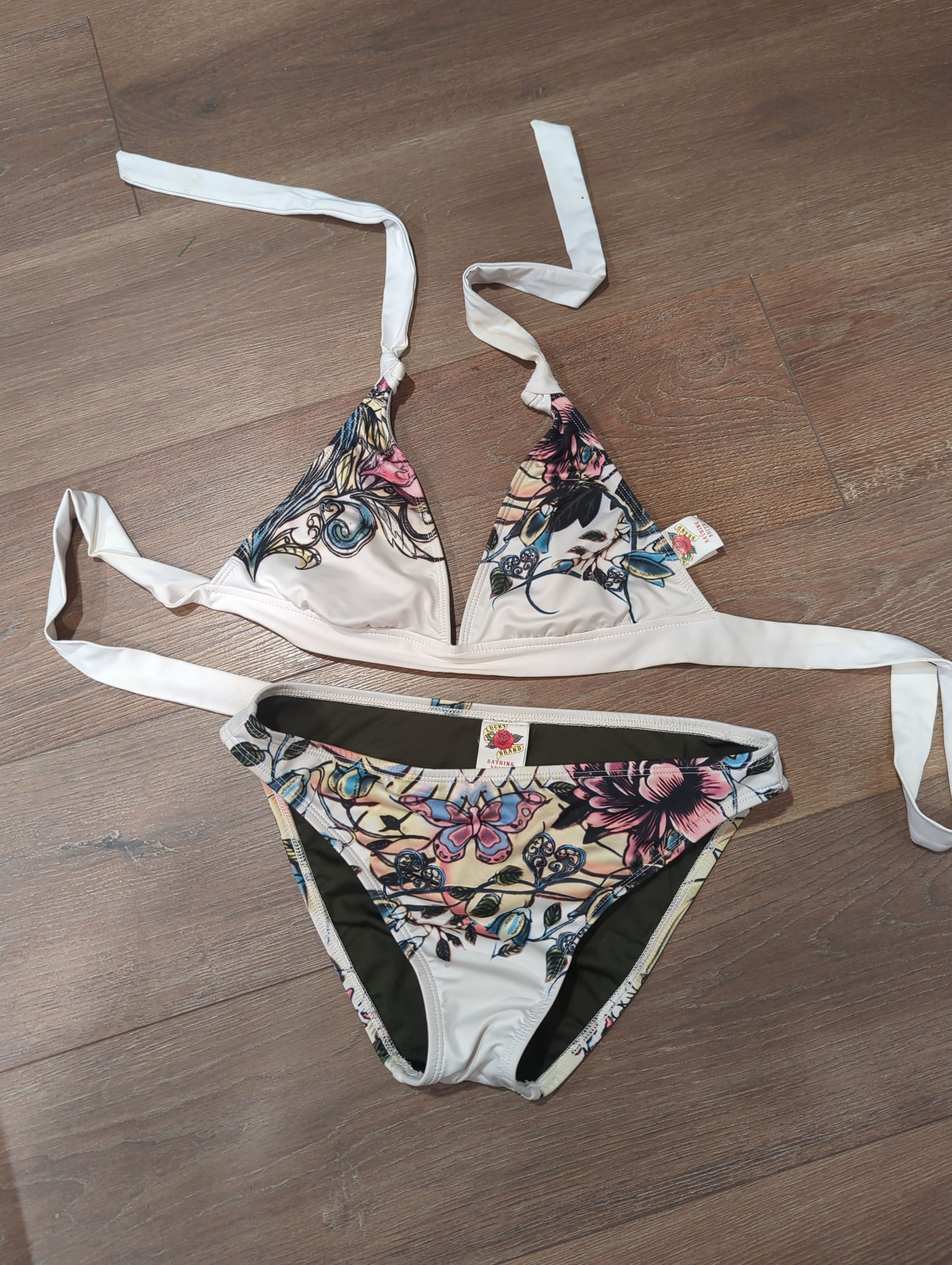 Lucky Brand Tattoo Print Bikini Set