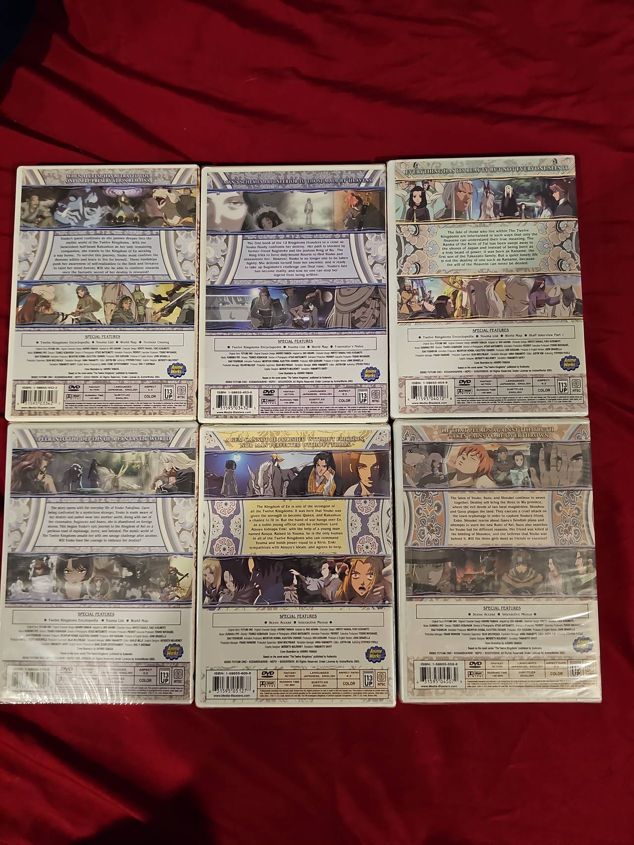 The Twelve Kingdoms DVD Chapters 1-4, 8, 10