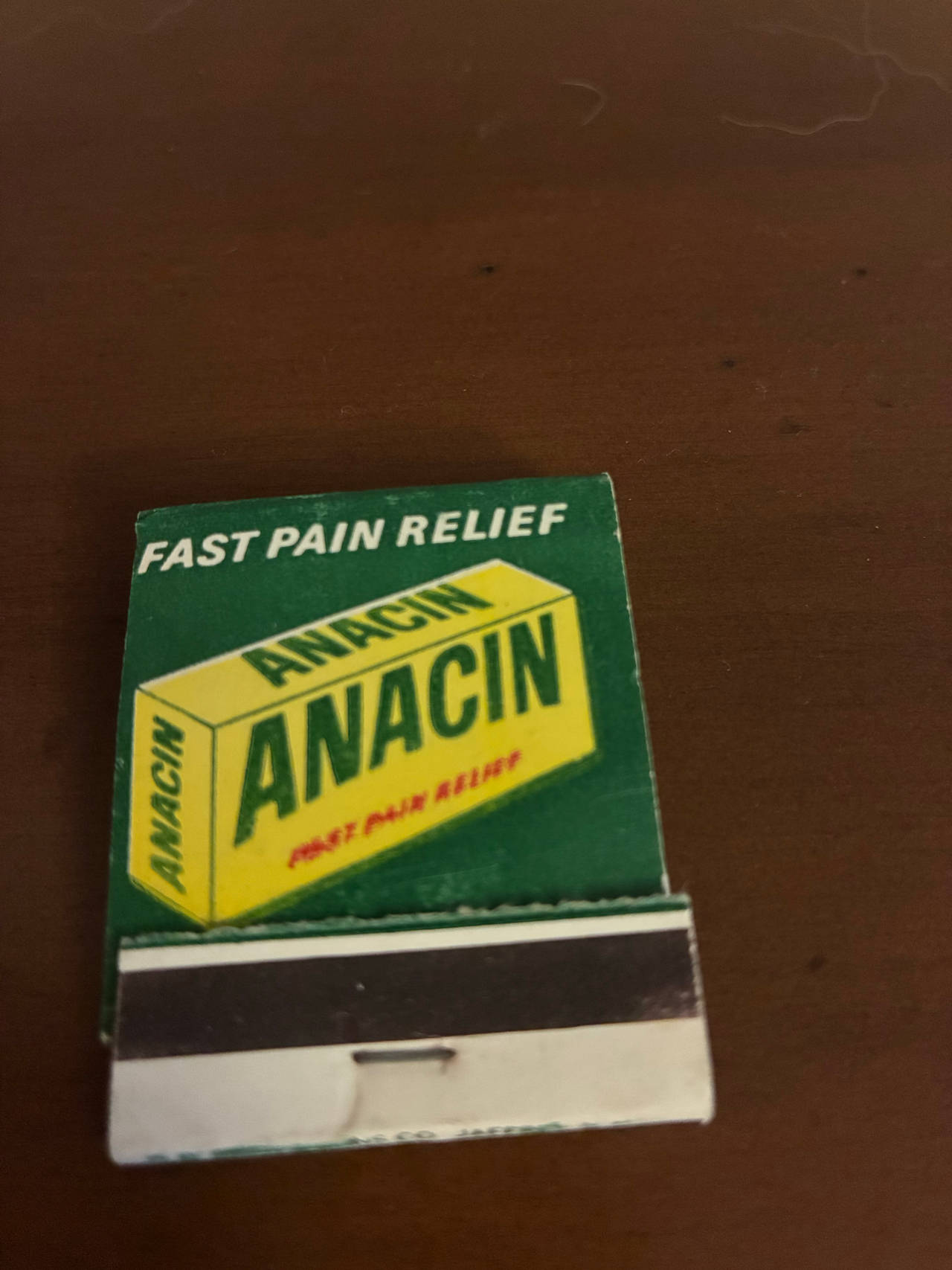 Vintage Anacin Advertising Matchbook