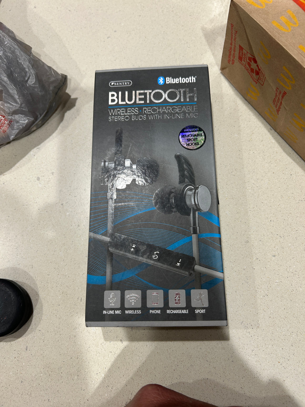 Sentry Bluetooth Wireless Rechargeable Stereo Buds with In-Line Mic
