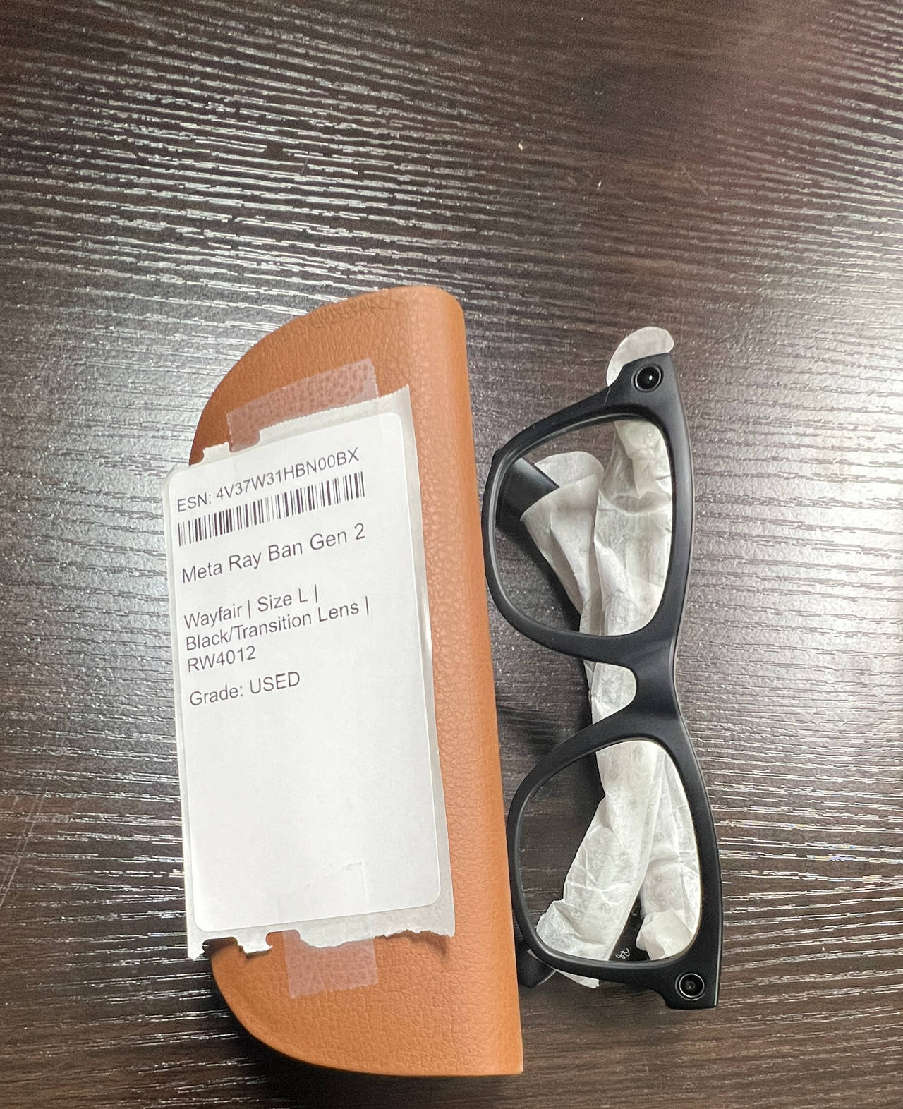 Ray-Ban Meta Wayfarer Smart Glasses Gen 2 Black Transition Lens Size L