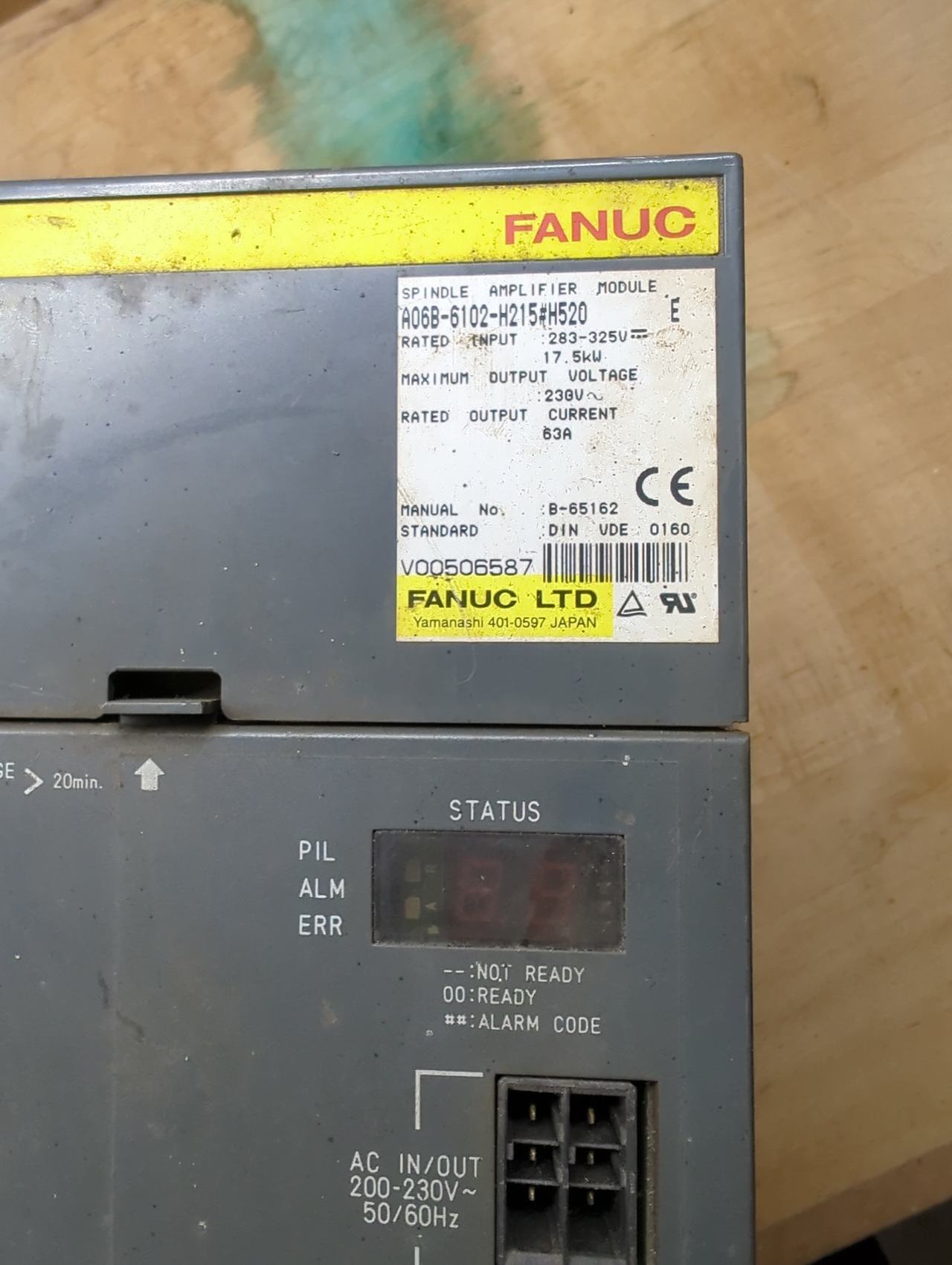Fanuc Spindle Amplifier Module A06B-6102-H215#H520