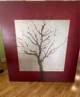 Textured Tree Canvas Wall Art Red and Silver - Image 2