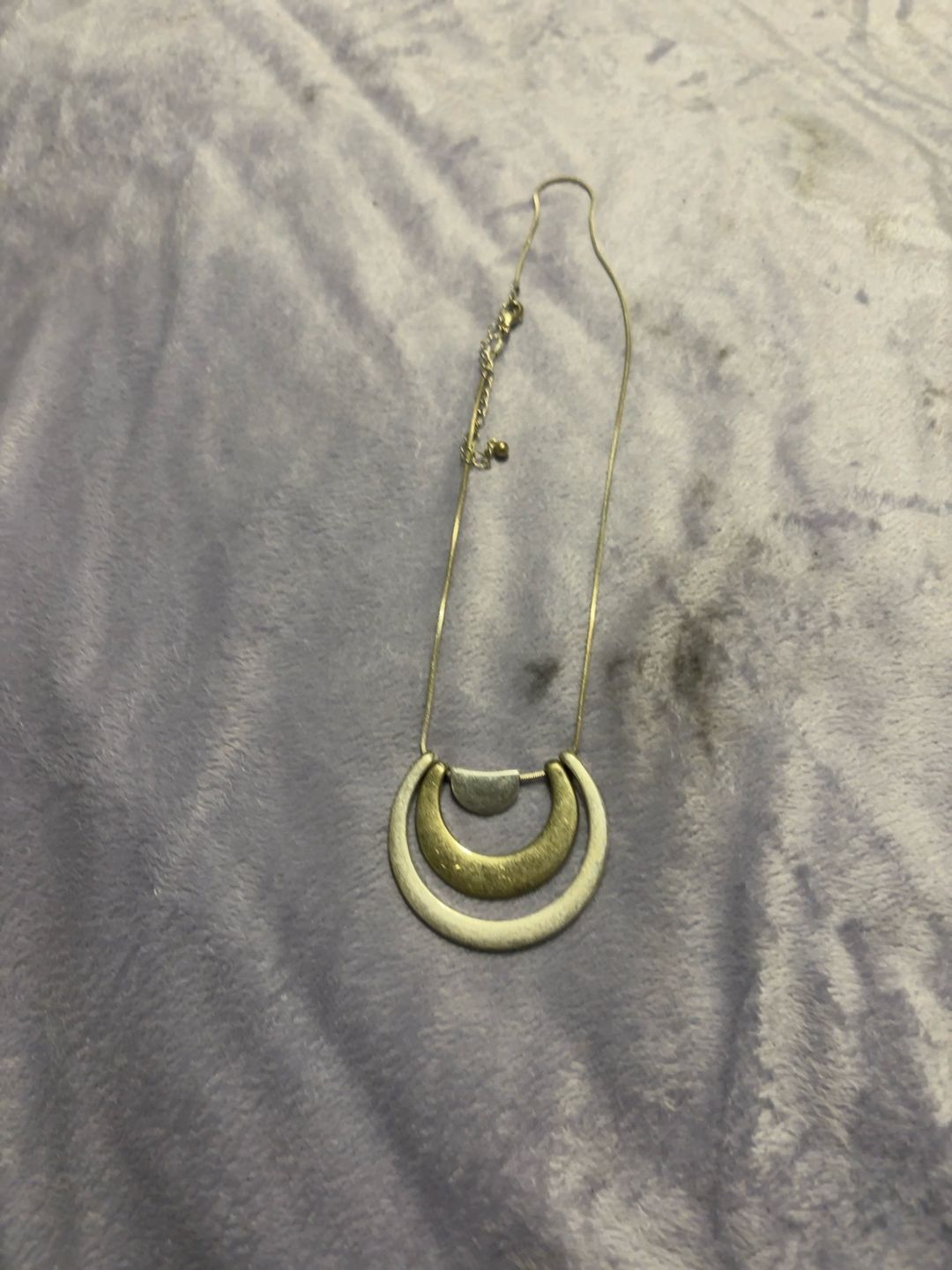 Alexis Bittar Lucite Double Horseshoe Necklace Warm Grey