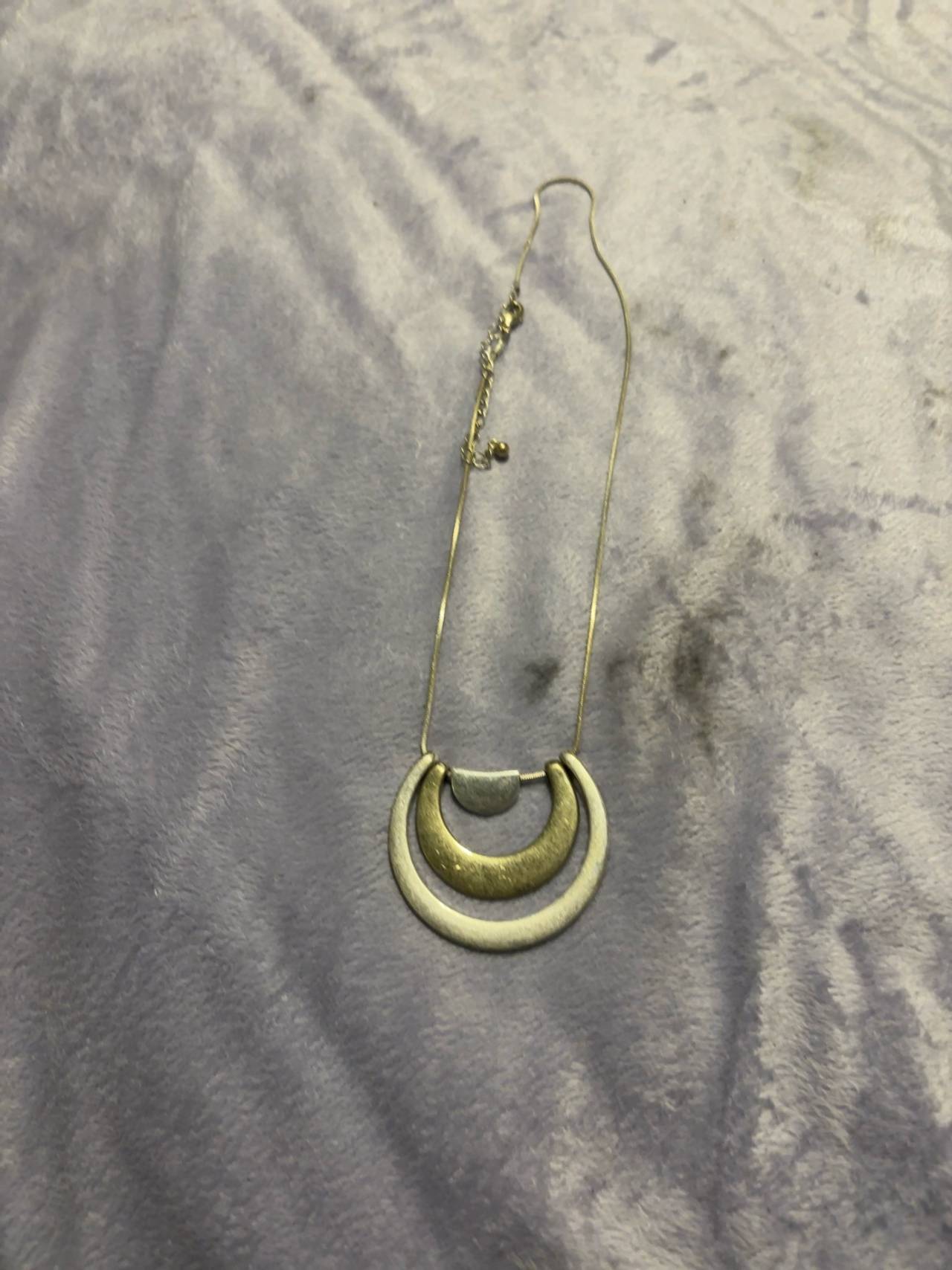 Alexis Bittar Lucite Double Horseshoe Necklace Warm Grey