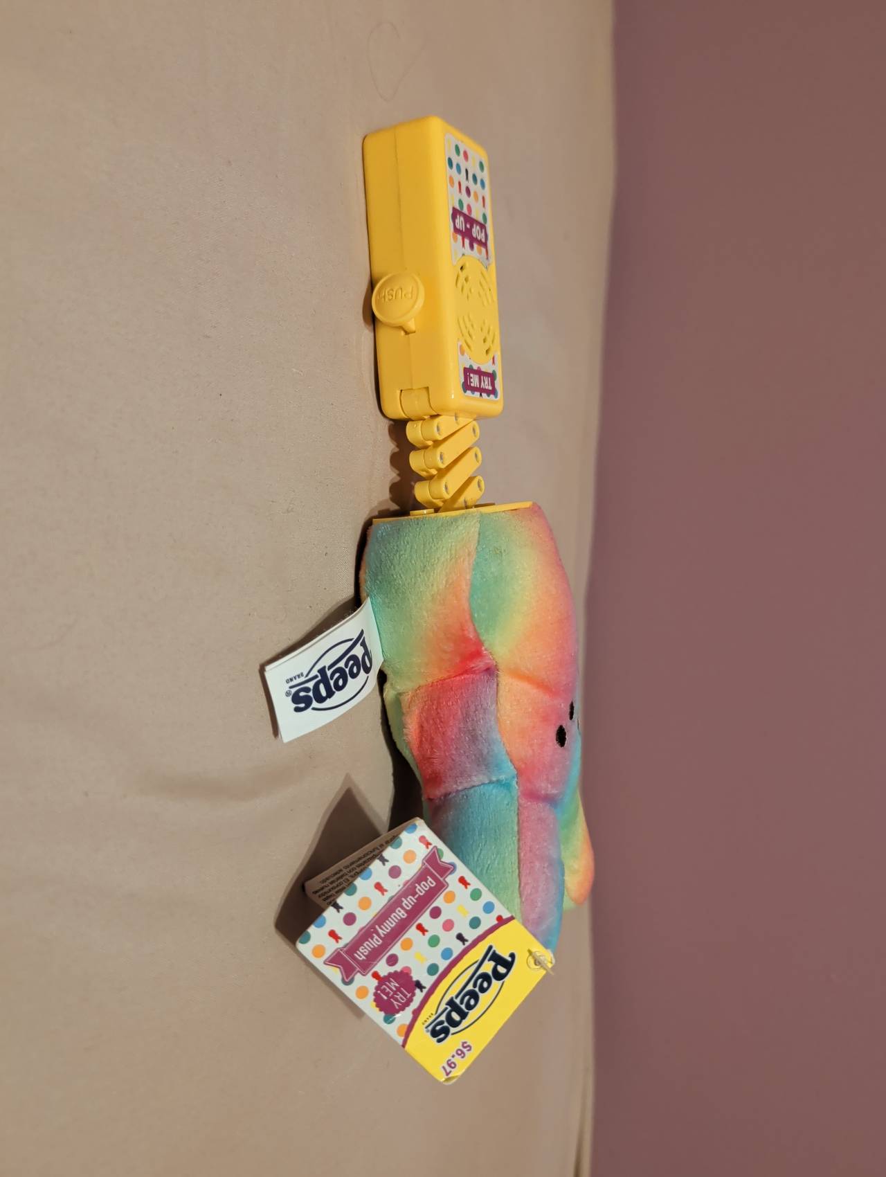 Peeps Rainbow Bunny Pop-Up Plush Toy