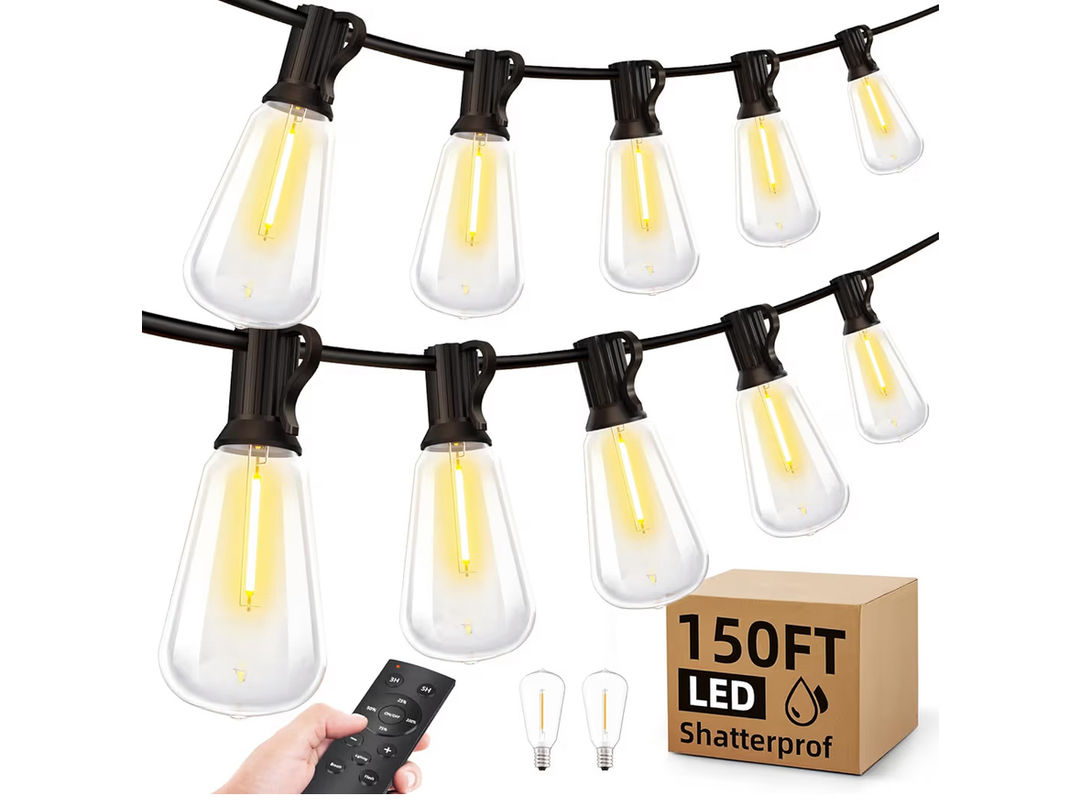 Outdoor String Led Patio Lights - 150Ft 45M Outside Waterproof Light With Remote