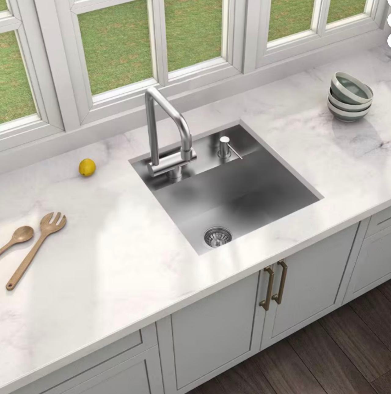 Glacier Bay Workstation Stainless Steel Bar Sink w/Folding Faucet - Brand New
