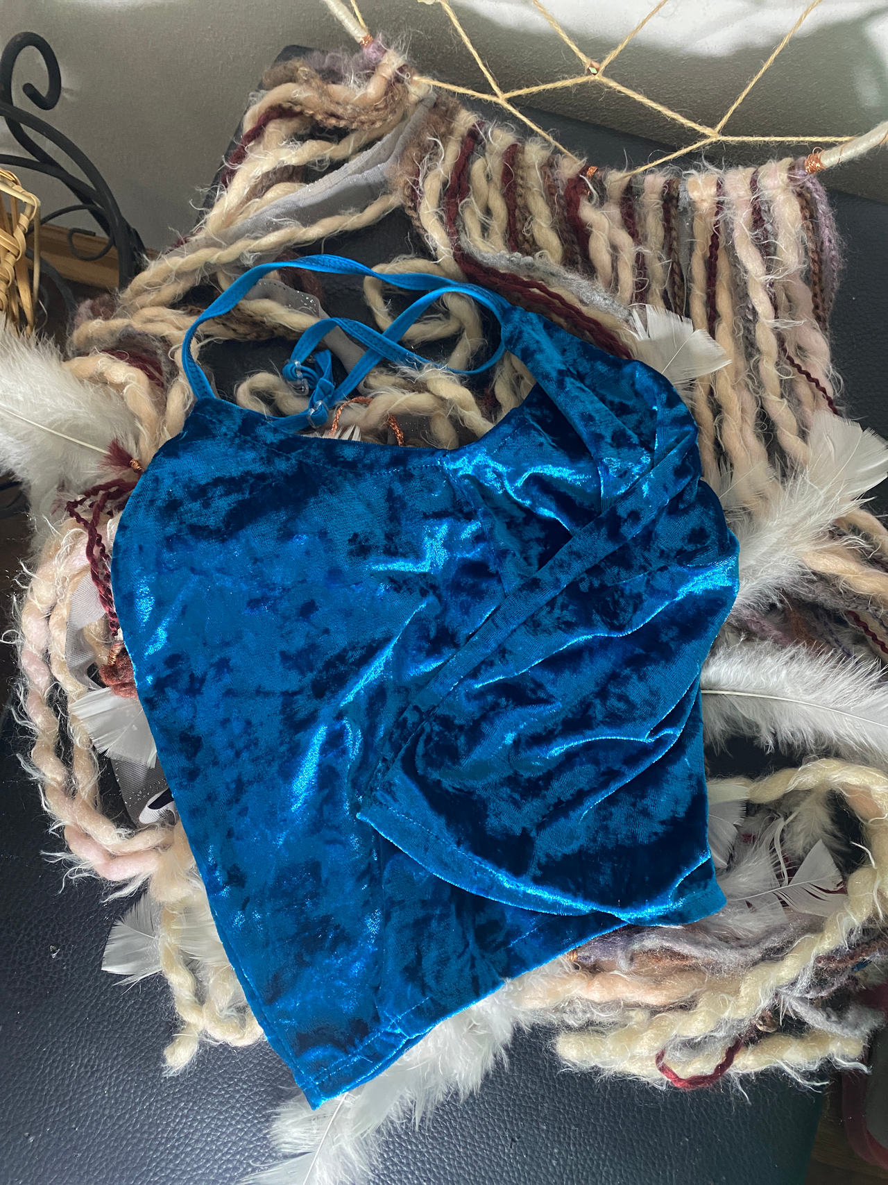 Blue Velvet Halter Top
