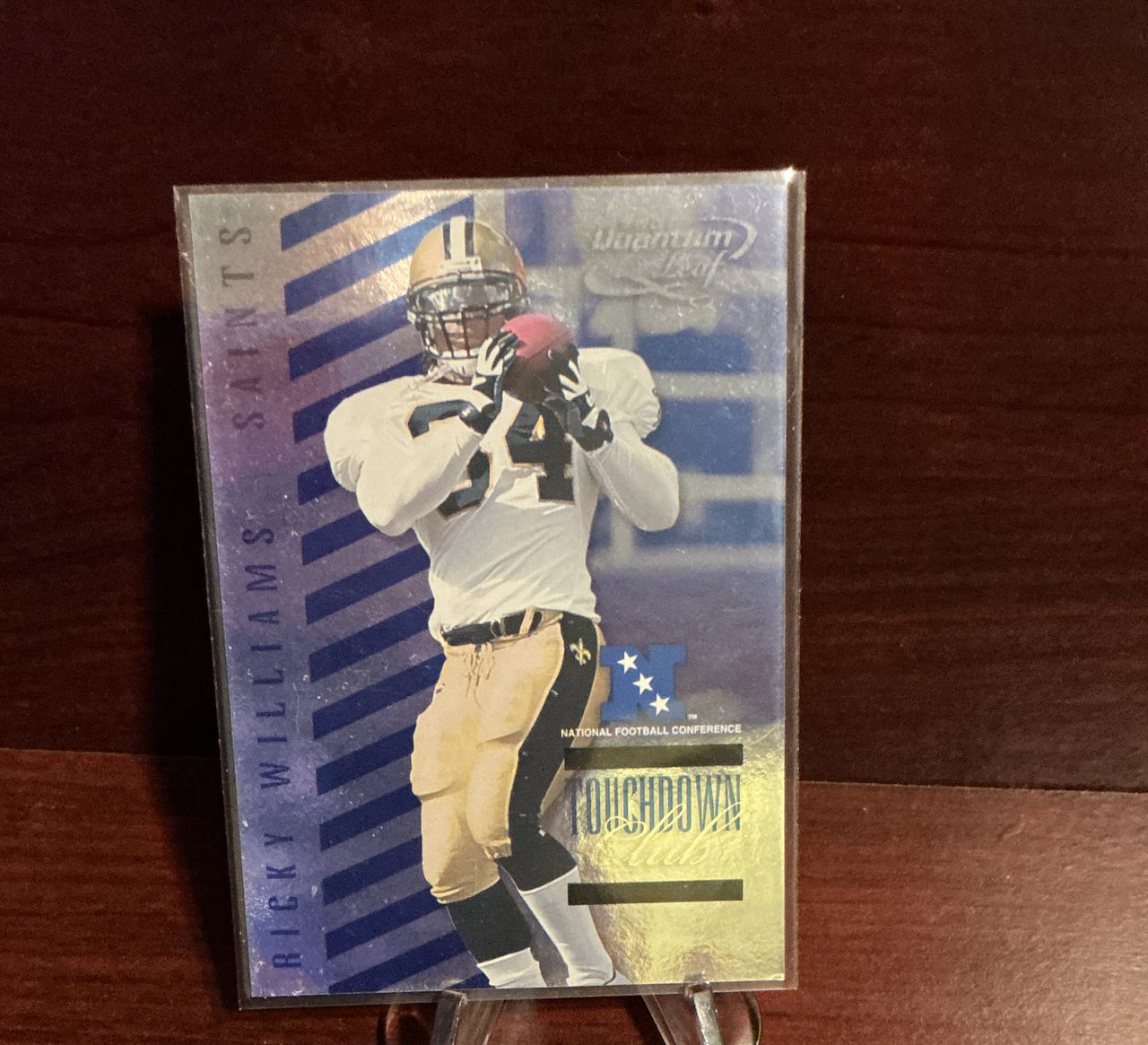 2000 Quantum Leaf Ricky Williams Touchdown Club Card