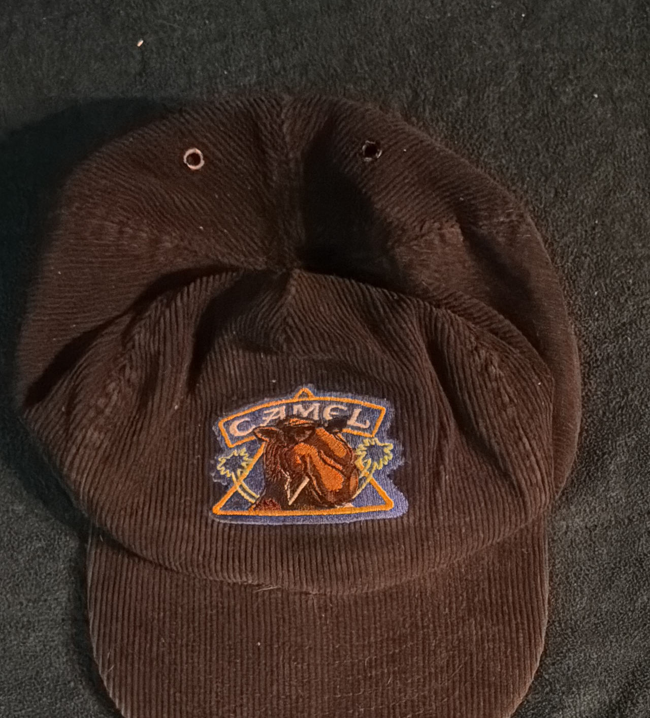 Vintage Camel Cigarettes Navy Corduroy Hat