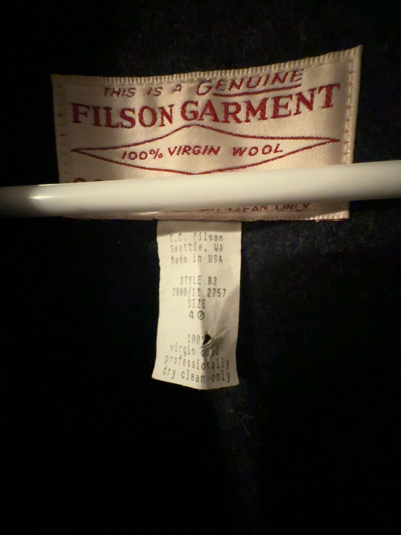 Filson Mackinaw Wool Cruiser Jacket Black