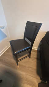 Counter Height Stools Set of 3 Espresso & Black Fabric - Image 3