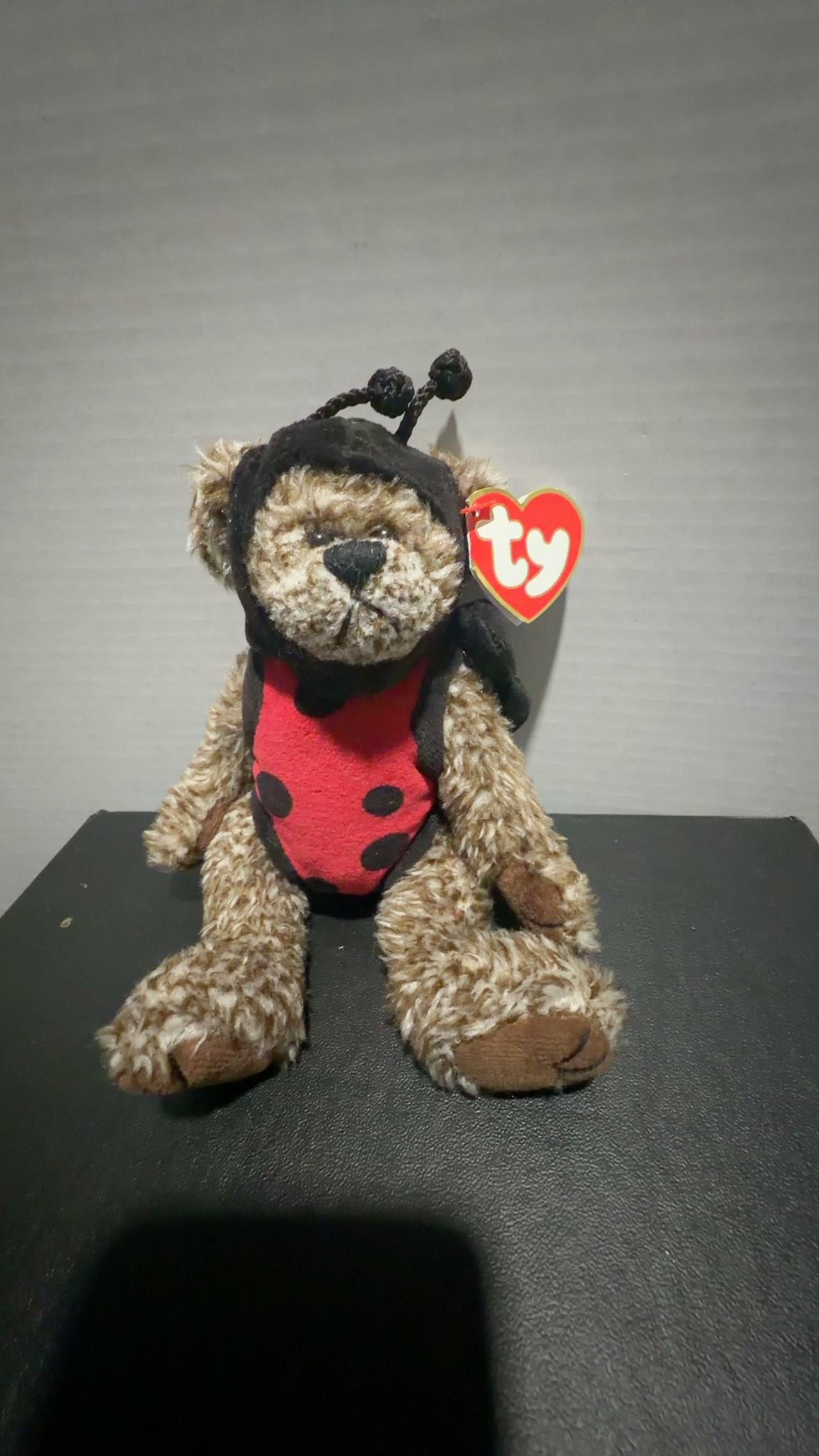 Ty Attic Treasure Bugsy Ladybug Teddy Bear 8-inch