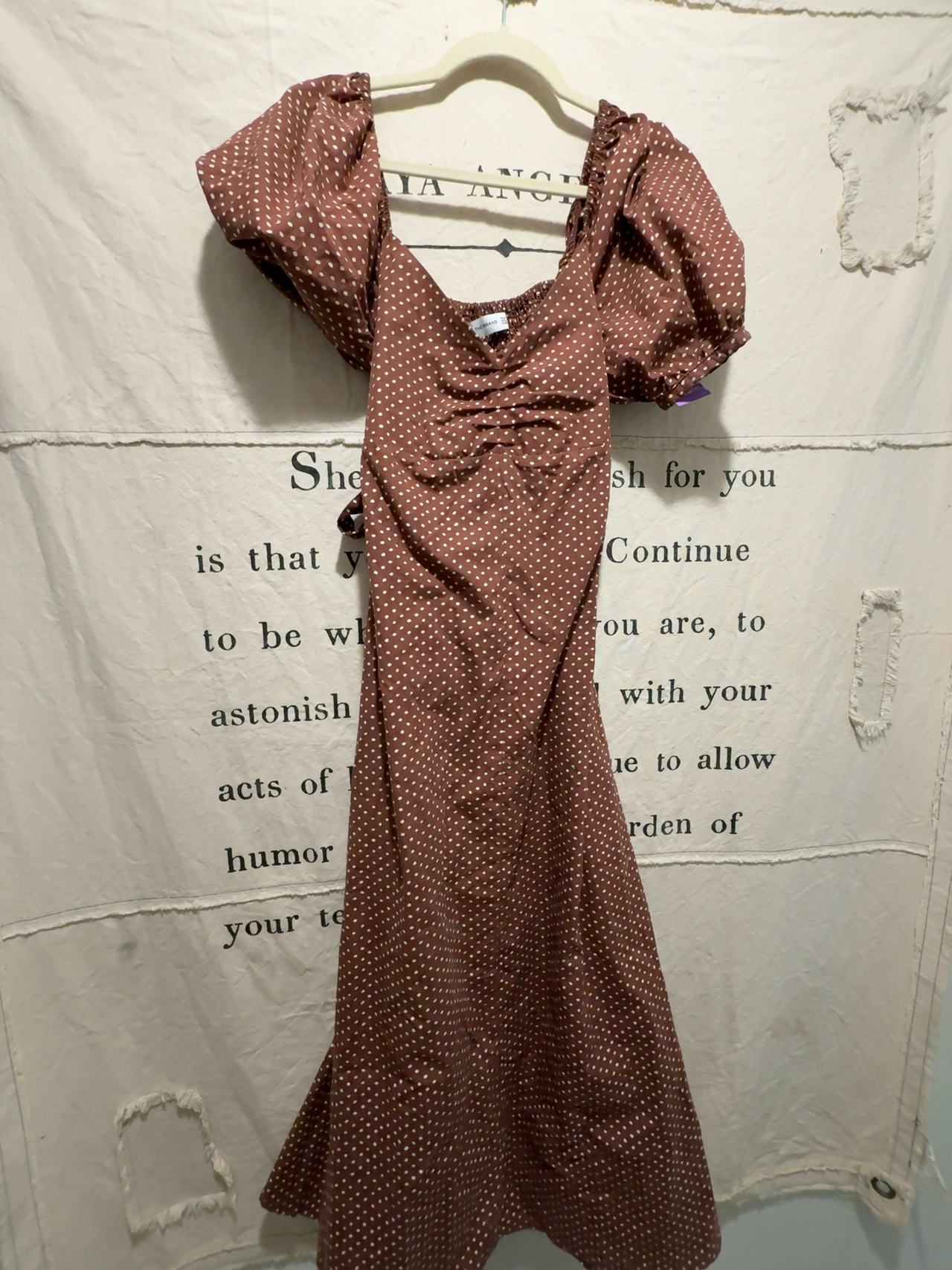 Faithfull the Brand Brown Polka Dot Midi Dress: 4