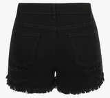 THUNDER STAR Women Mid Rise Ripped Stretchy Jeans Shorts Frayed Raw Hem Casual - Image 2