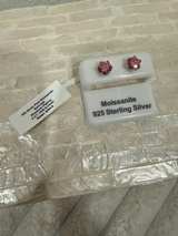 925 Silver Pink Moissanite Earrings Rhodium Plated 2 CTW - Image 6
