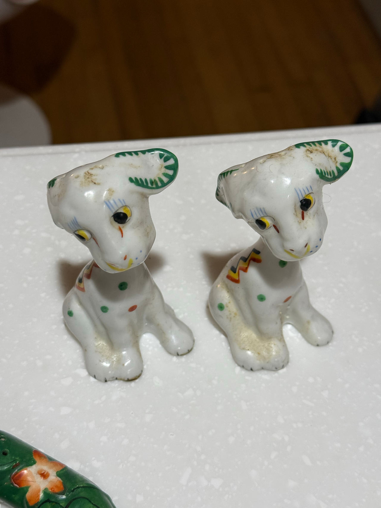 Vintage Ceramic Dog Salt and Pepper Shakers