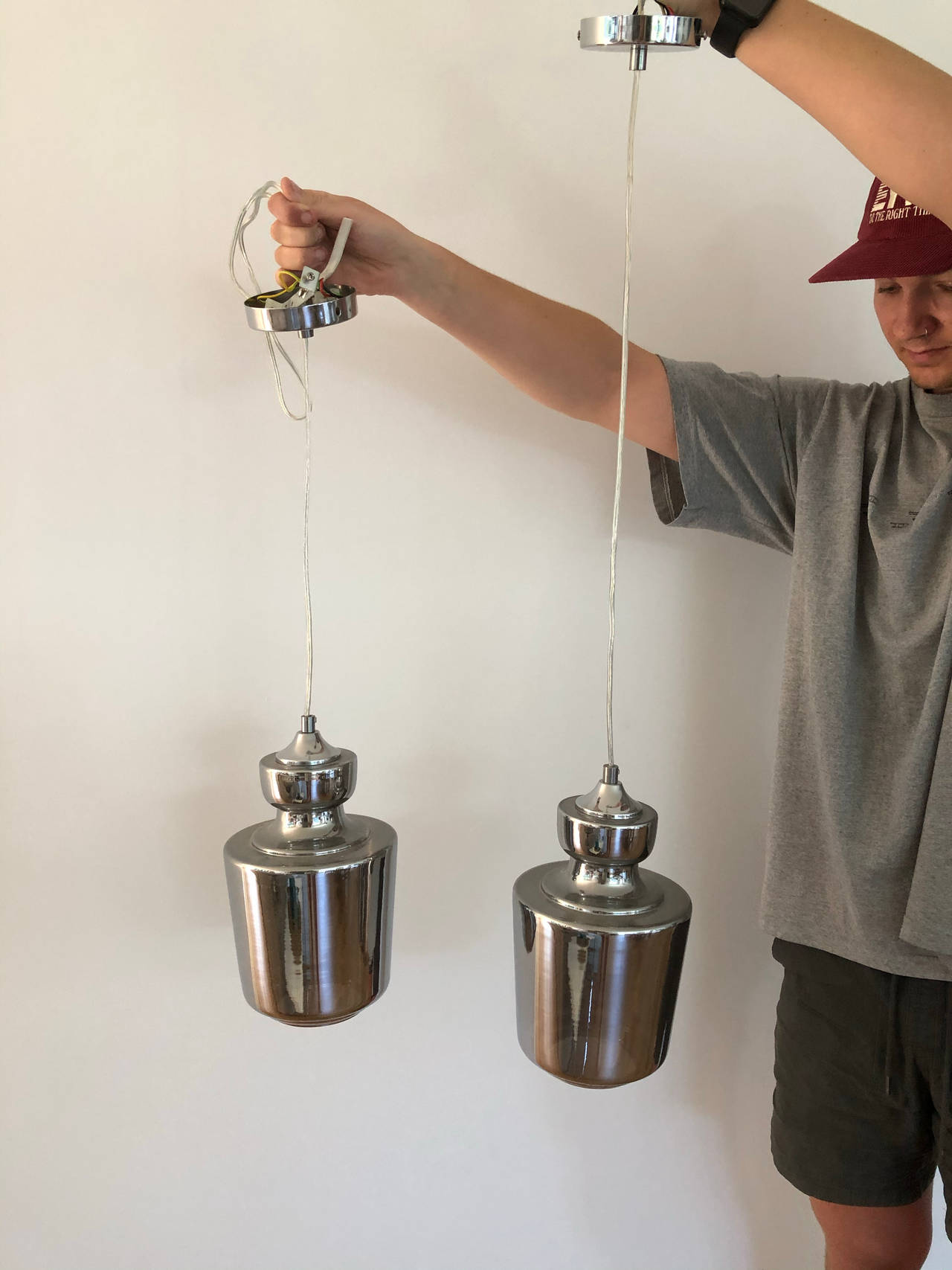 Mid-Century Modern Chrome Pendant Lights