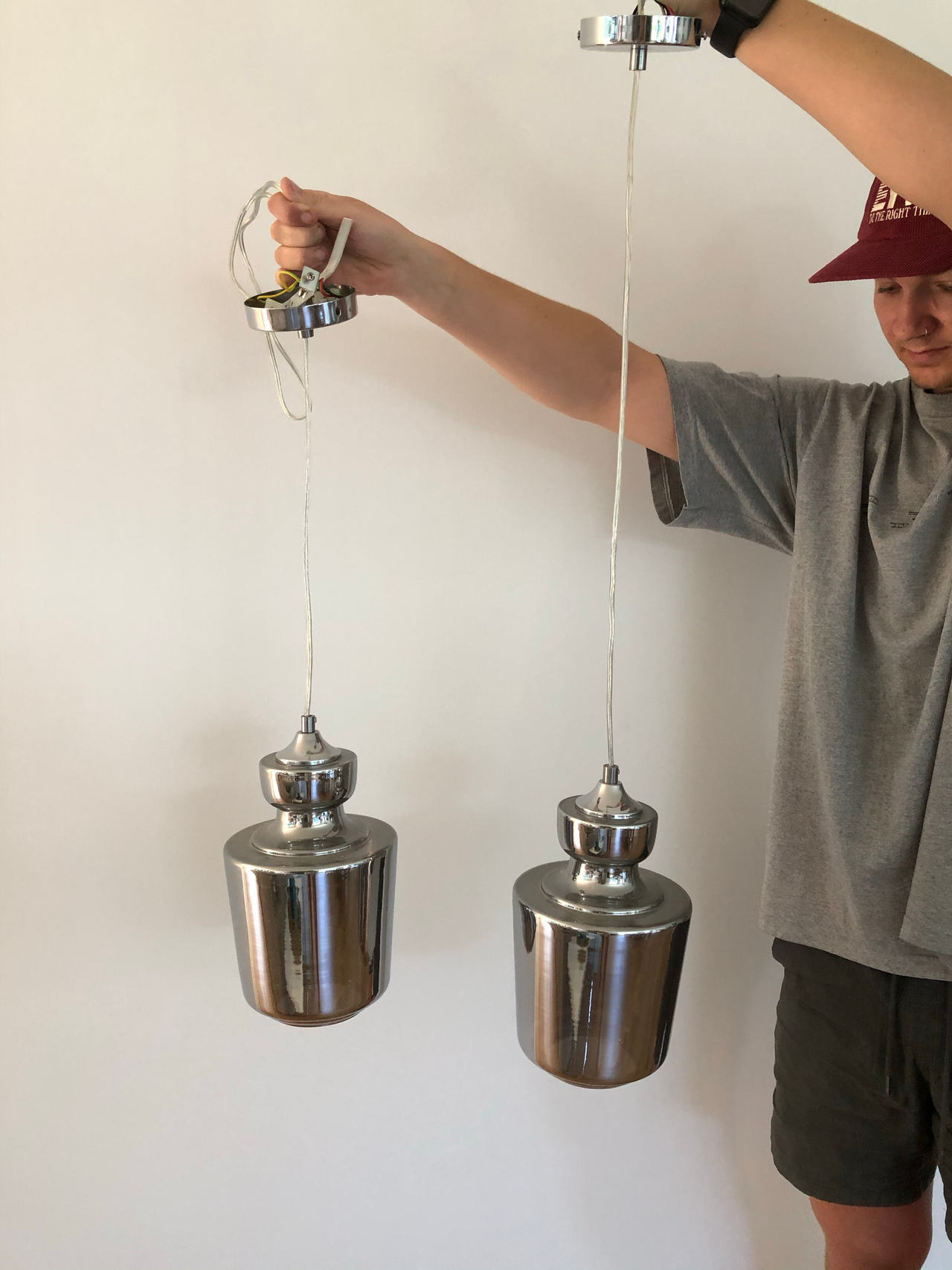 Mid-Century Modern Chrome Pendant Lights